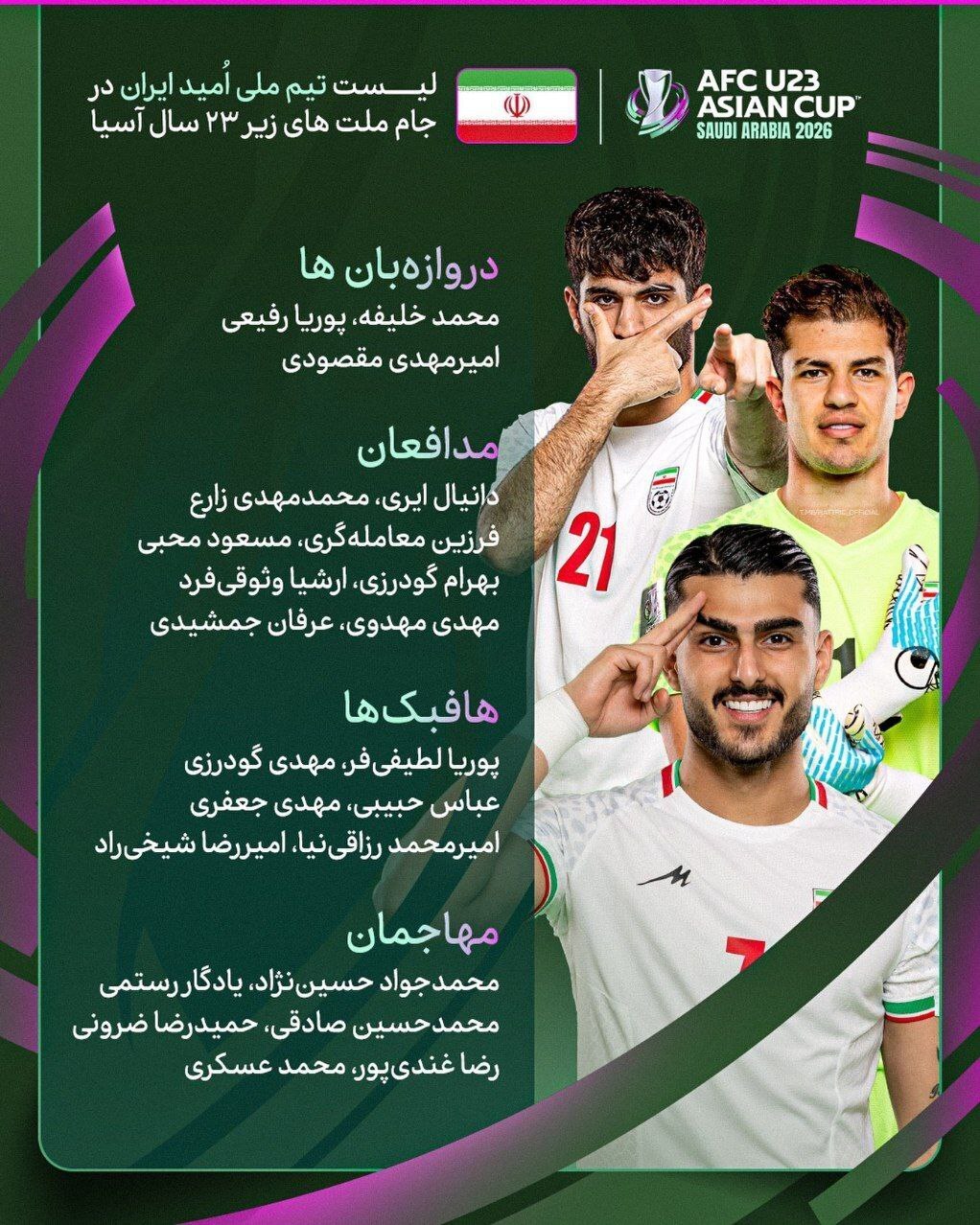 جدول بازیهای تیم ملی امید در جام ملتهای آسیا ۲۰۲۶ جدول بازیهای تیم ملی امید در جام ملتهای آسیا ۲۰۲۶