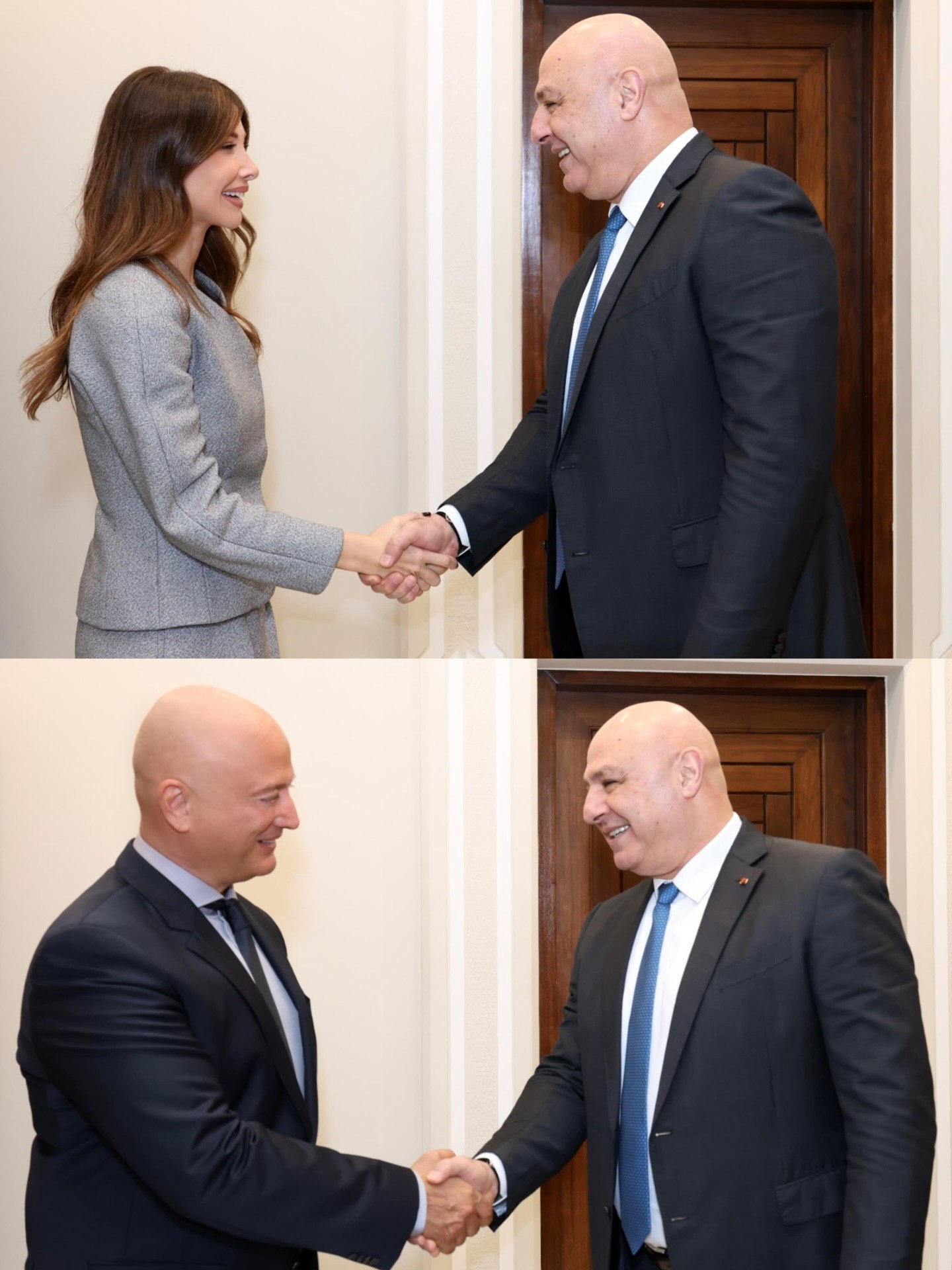 پوشش متفاوت نانسی در دیدار با رئیس‌جمهور لبنان