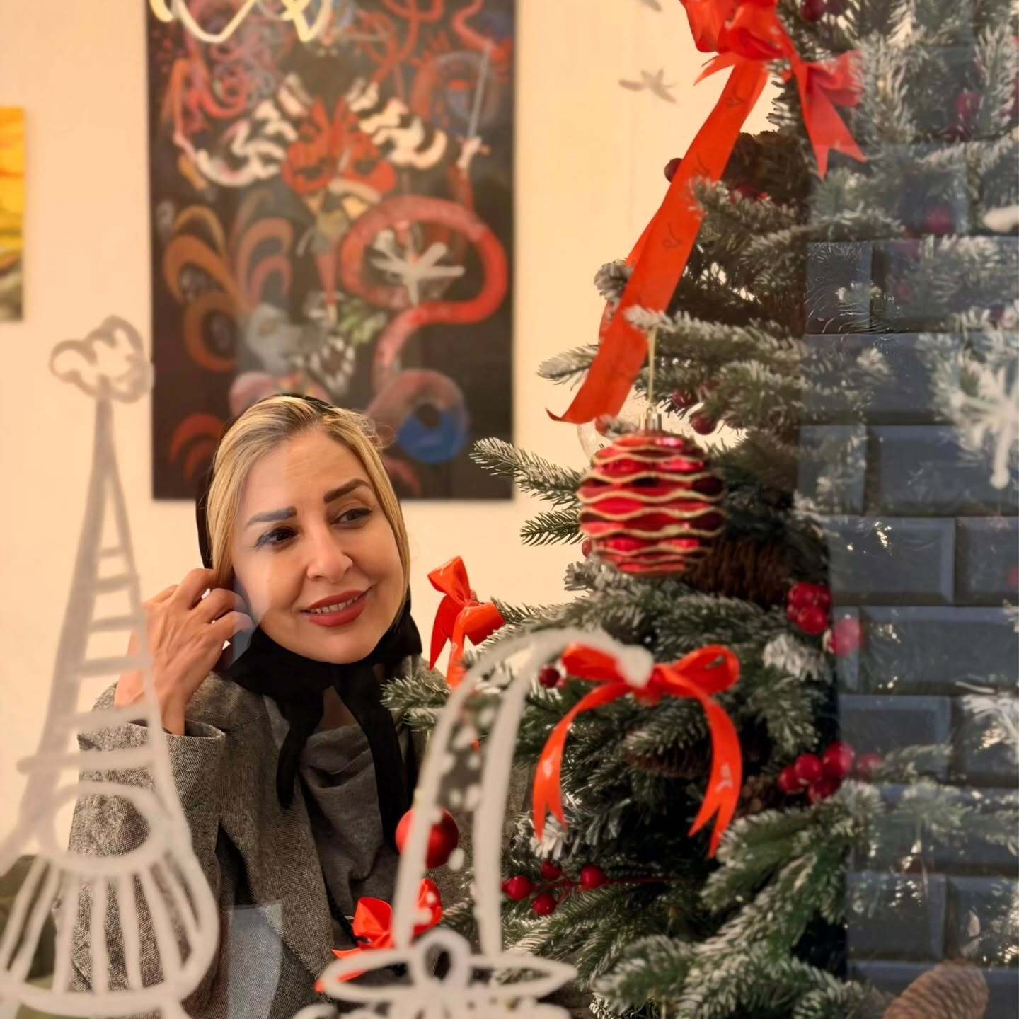 استایل ویژه مرجانه گلچین در جشن کریسمسی