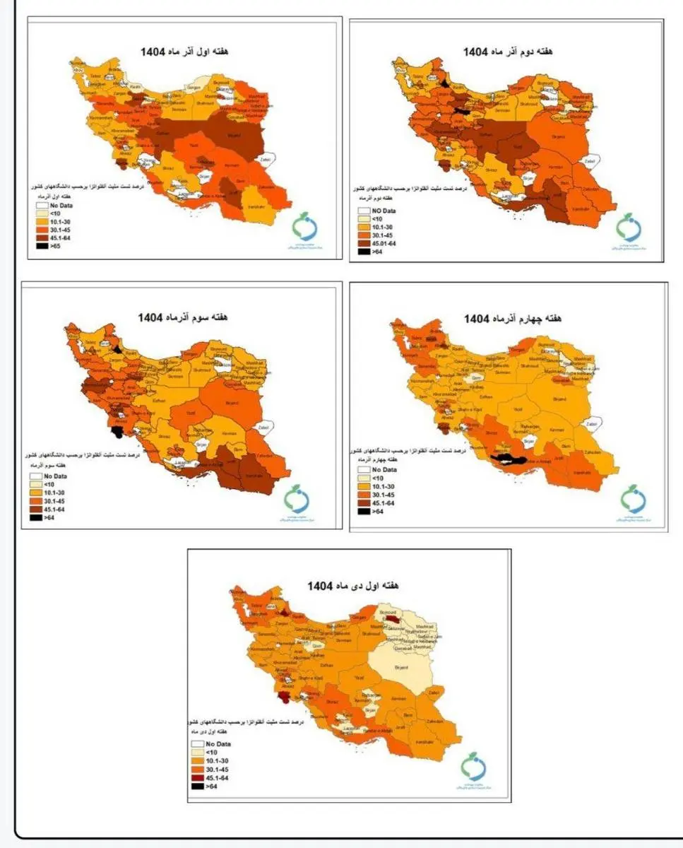 وضعیت شیوع آنفلوآنزا در کشور