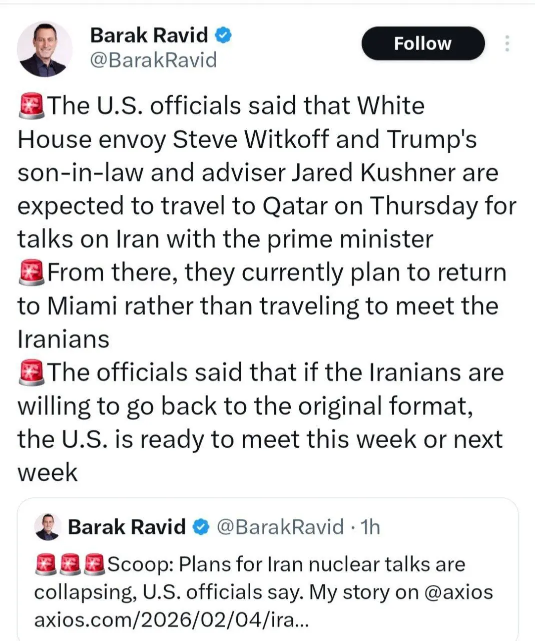 ایالات متحده چارچوب بازگشت به مذاکرات را تعیین کرد