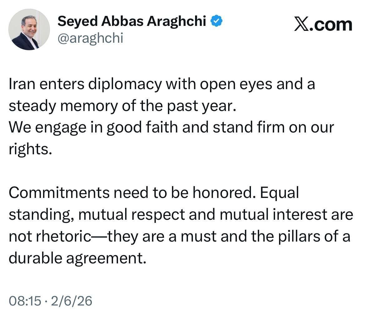 توییت عباس عراقچی