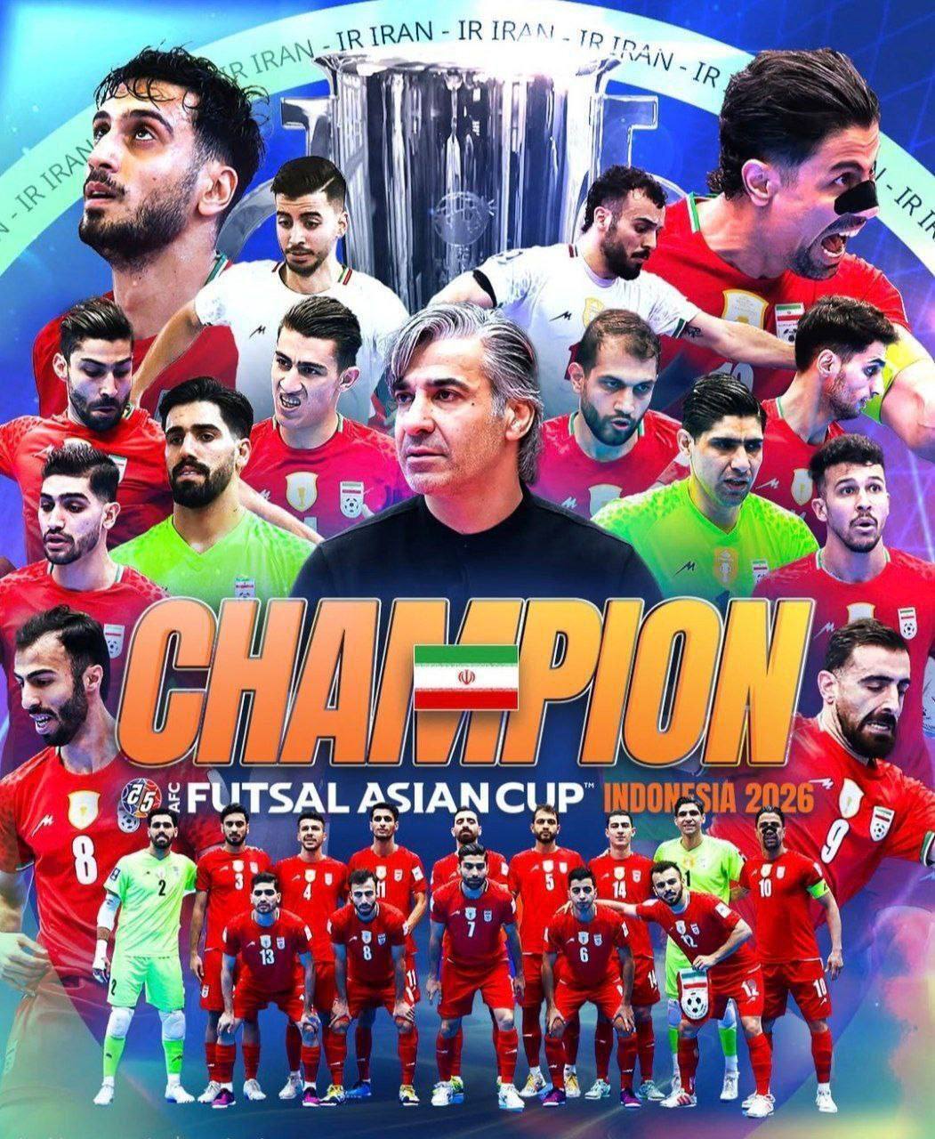 واکنش AFC به قهرمانی ایران در جام ملت‌های فوتسال آسیا