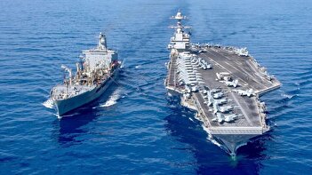 عکس/ نمایش آرایش ناوهای آمریکا در منطقه