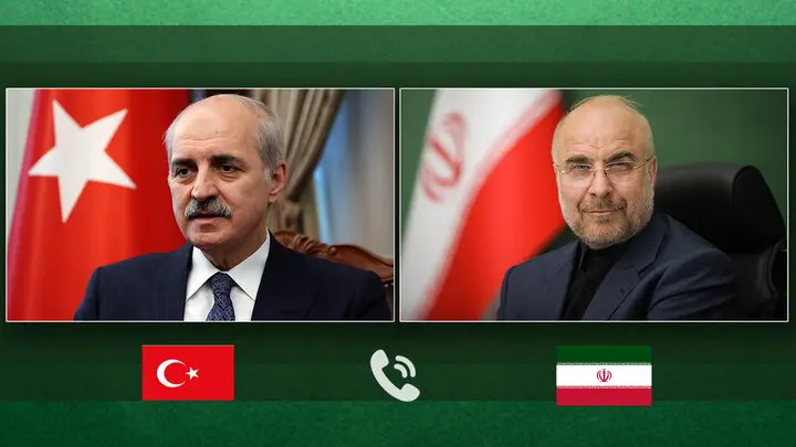 گفت‌وگوی خبرساز قالیباف با رئیس مجلس ترکیه درباره جنگ با اسرائیل