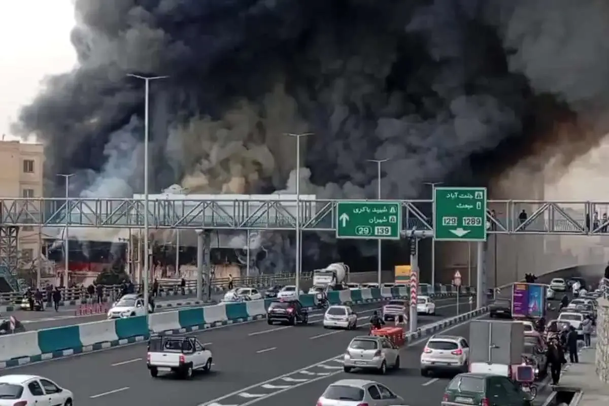 آتش سوزی بازار جنت تهران