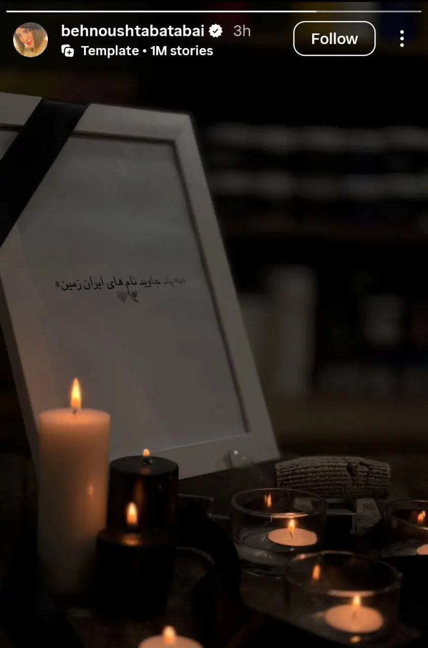بهنوش طباطبایی با یک قاب عکس خالی عزاداری کرد