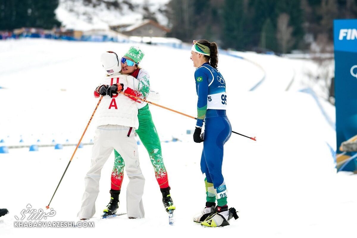 ورزشکار زن ایرانی در آغوش ستاره آمریکایی