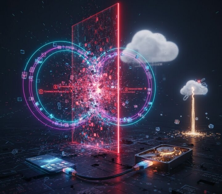 همگام‌سازی هنگام قطعی اینترنت