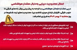 اعمال محدودیت دریایی در بنادر کیش، چارک و آفتاب درپی هشدارهواشناسی