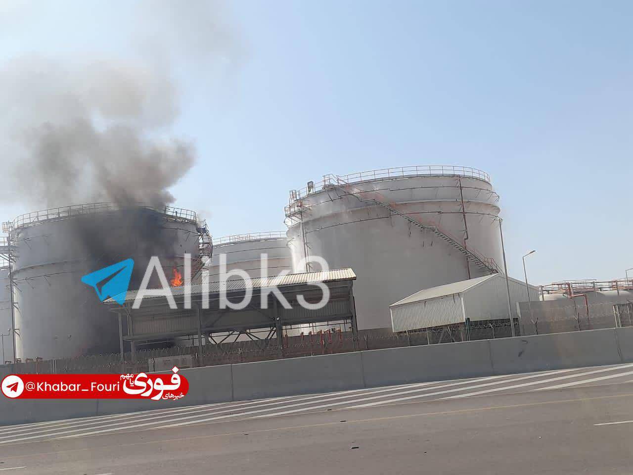عکس/انفجار در منقطه صنعتی بندر ریسوت عمان