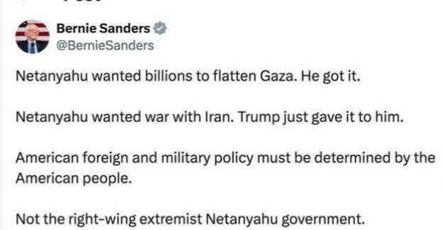 توییت برنی سندرز سناتور آمریکایی