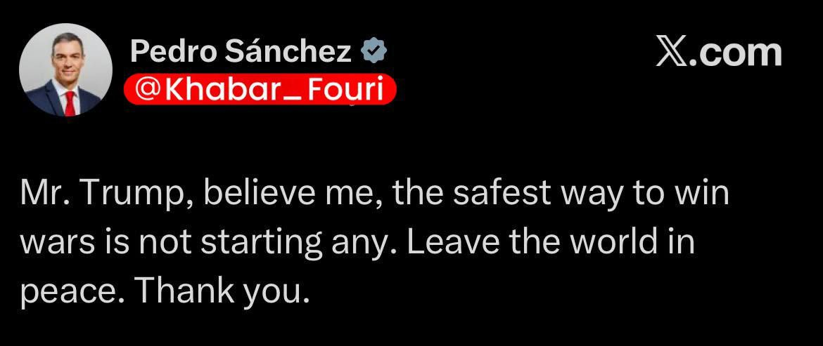 عکس/نخست وزیر اسپانیا: بگذارید دنیا در صلح بماند