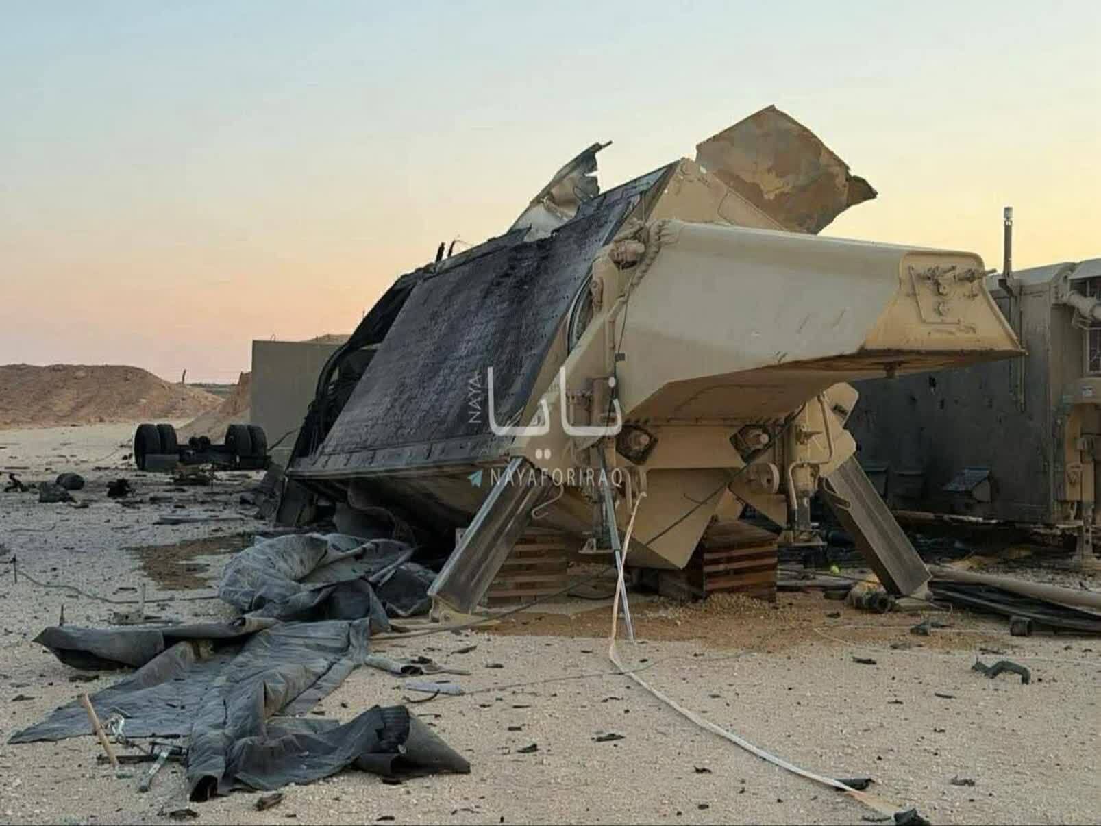 انتشار تصویر رادار منهدم‌شده متعلق به سامانه پدافندی تاد ارتش آمریکا در اردن