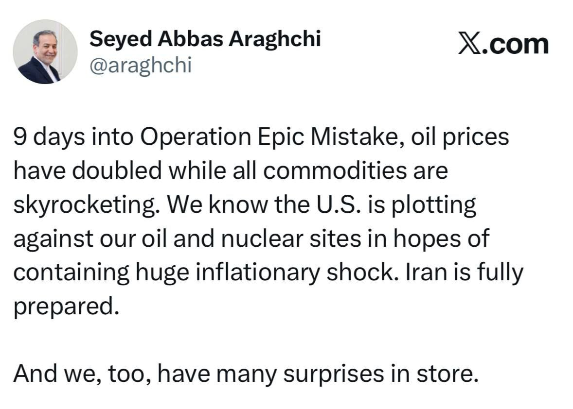 توییت هشدار عراقچی