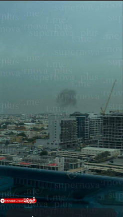 عکس/مشاهده ستون دود در دبی