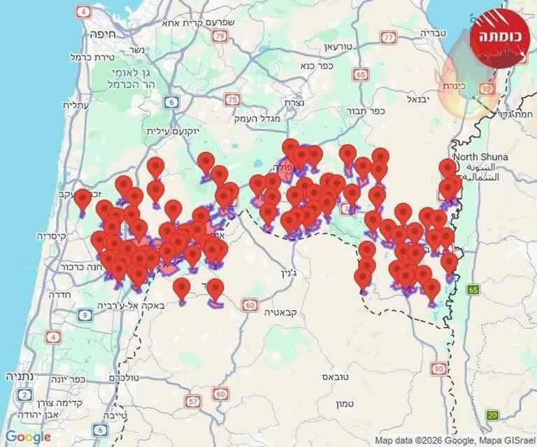آژیرهای حملهٔ موشکی همچنان درحال نواخته‌‌شدن در اراضی اشغالی است
