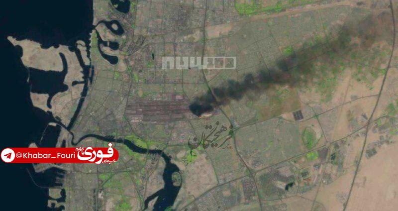 تصویر ماهواره‌ای از فرودگاه دبی پس از مورد هدف قرار گرفتن