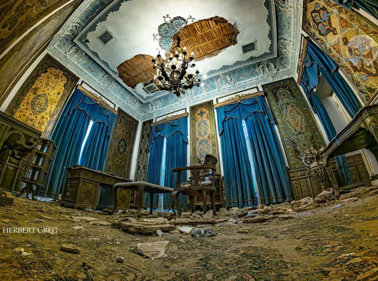 تصویری متفاوت از کاخ سبز در مجموعه سعدآباد که در بمباران تخریب شد