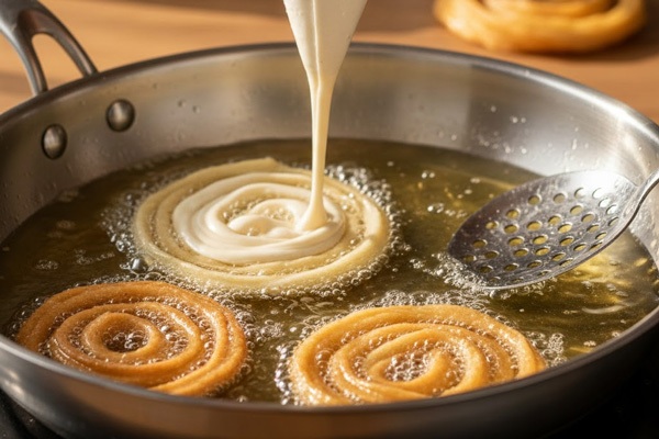 طرز تهیه زولبیا و بامیه خانگی | ترد و خوشمزه