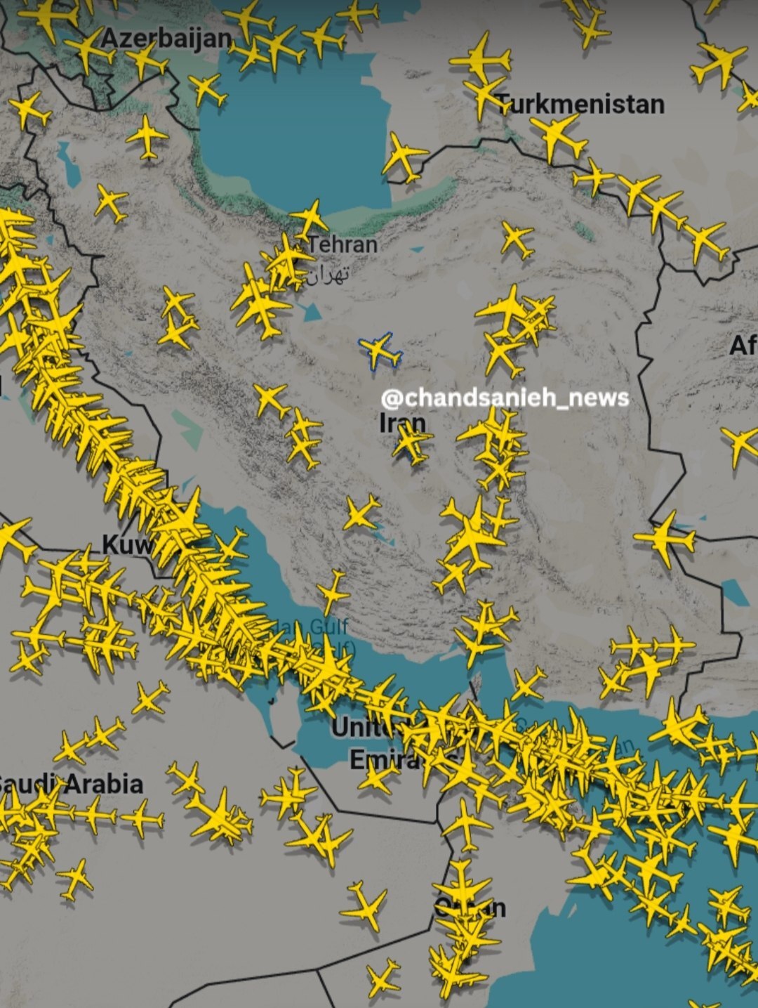 وضعیت پرواز‌ها در آسمان ایران