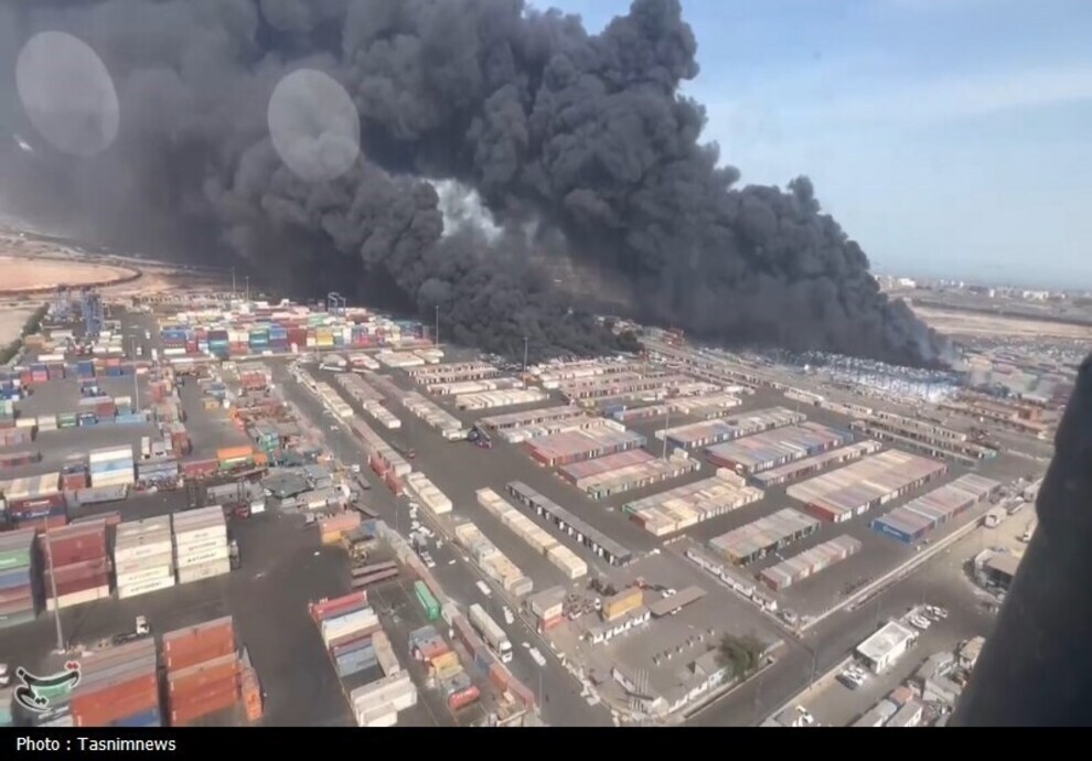 آتش سوزی بندر رجایی