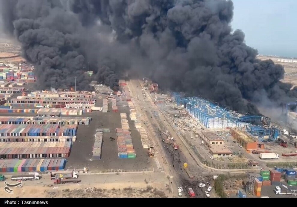 آتش سوزی بندر رجایی