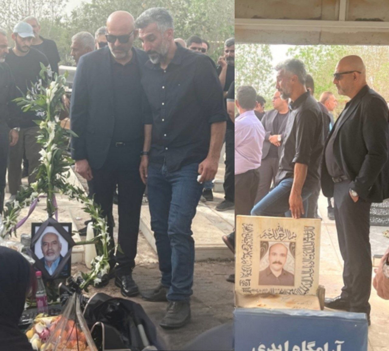 عکس/چهره شکسته مهدی هاشمی‌نسب در مراسم خاکسپاری پدرش