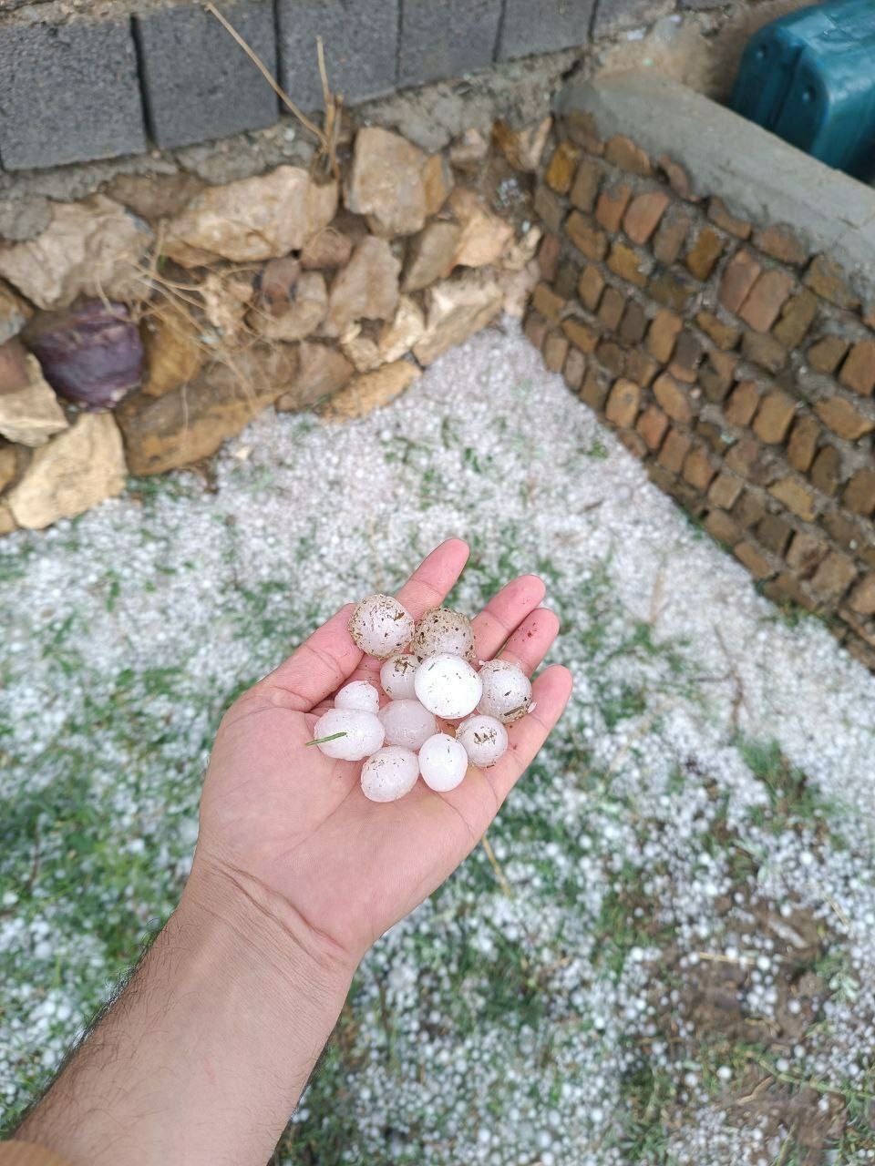 بارش تگرگ در مهاباد