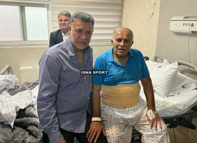 حضور علی دایی بر بالین حسن روشن