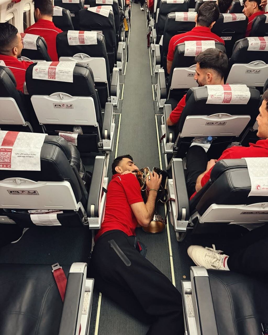 بیرانوند در هواپیما