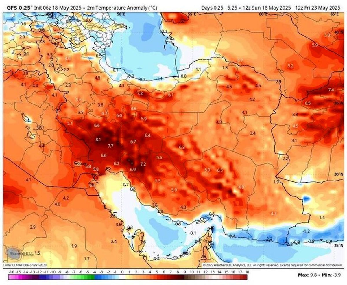 ورود رسمی کشور به دمای بالای ۵۰ درجه