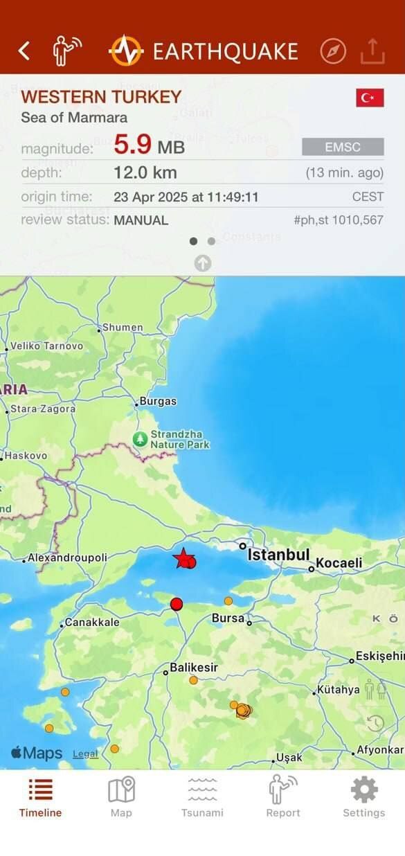 زلزله ۶ ریشتری در استانبول