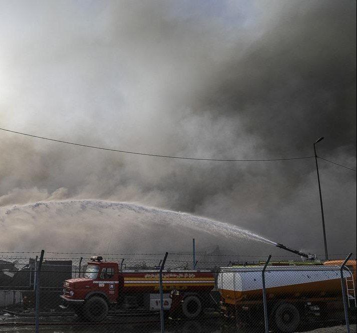 عملیات اطفای حریق بندر رجایی