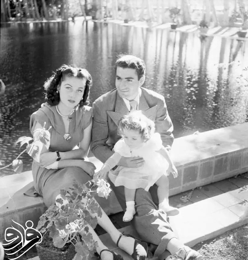 محمدرضا پهلوی در کنار فوزیه