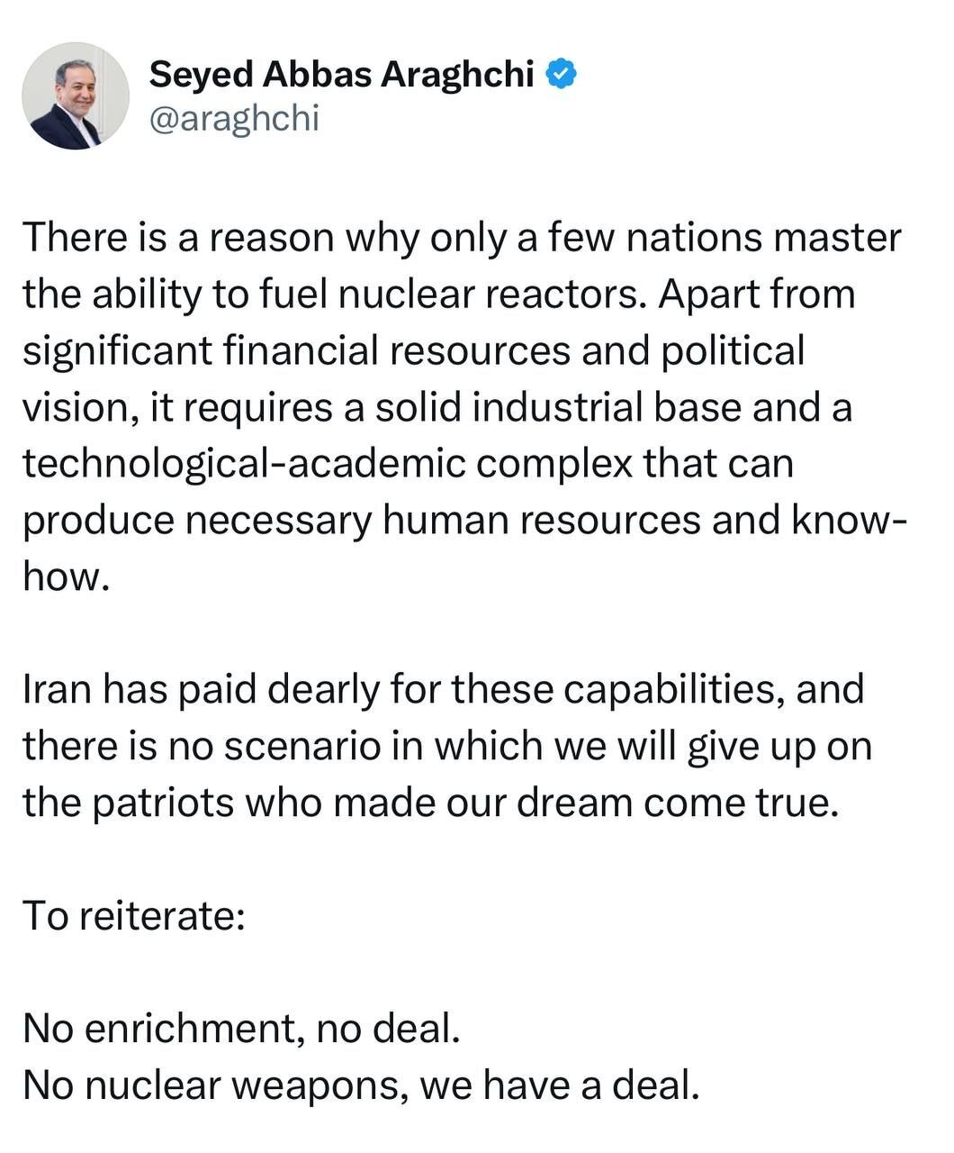 توییت عراقچی