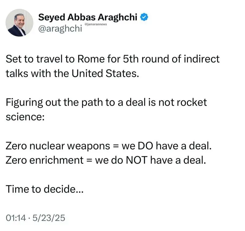 توییت عباس عراقچی توییت عباس عراقچی