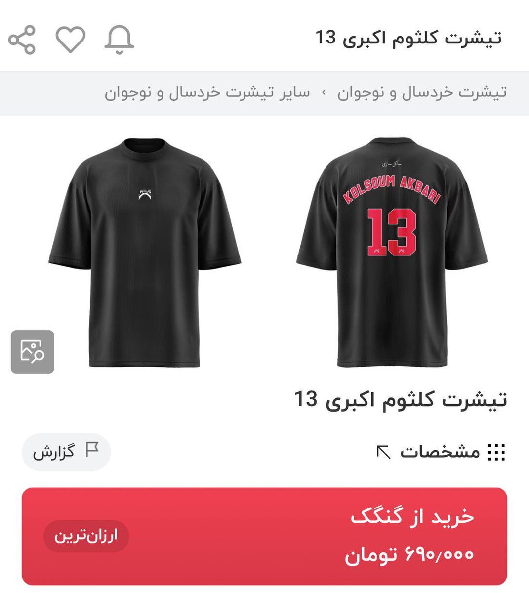 فروش اینترنتی تیشرت‌های کلثوم اکبری ساکن ساری