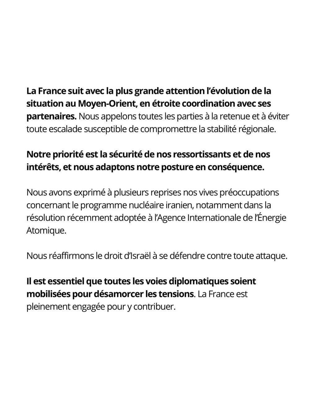 حمایت فرانسه از حمله اسرائیل به ایران