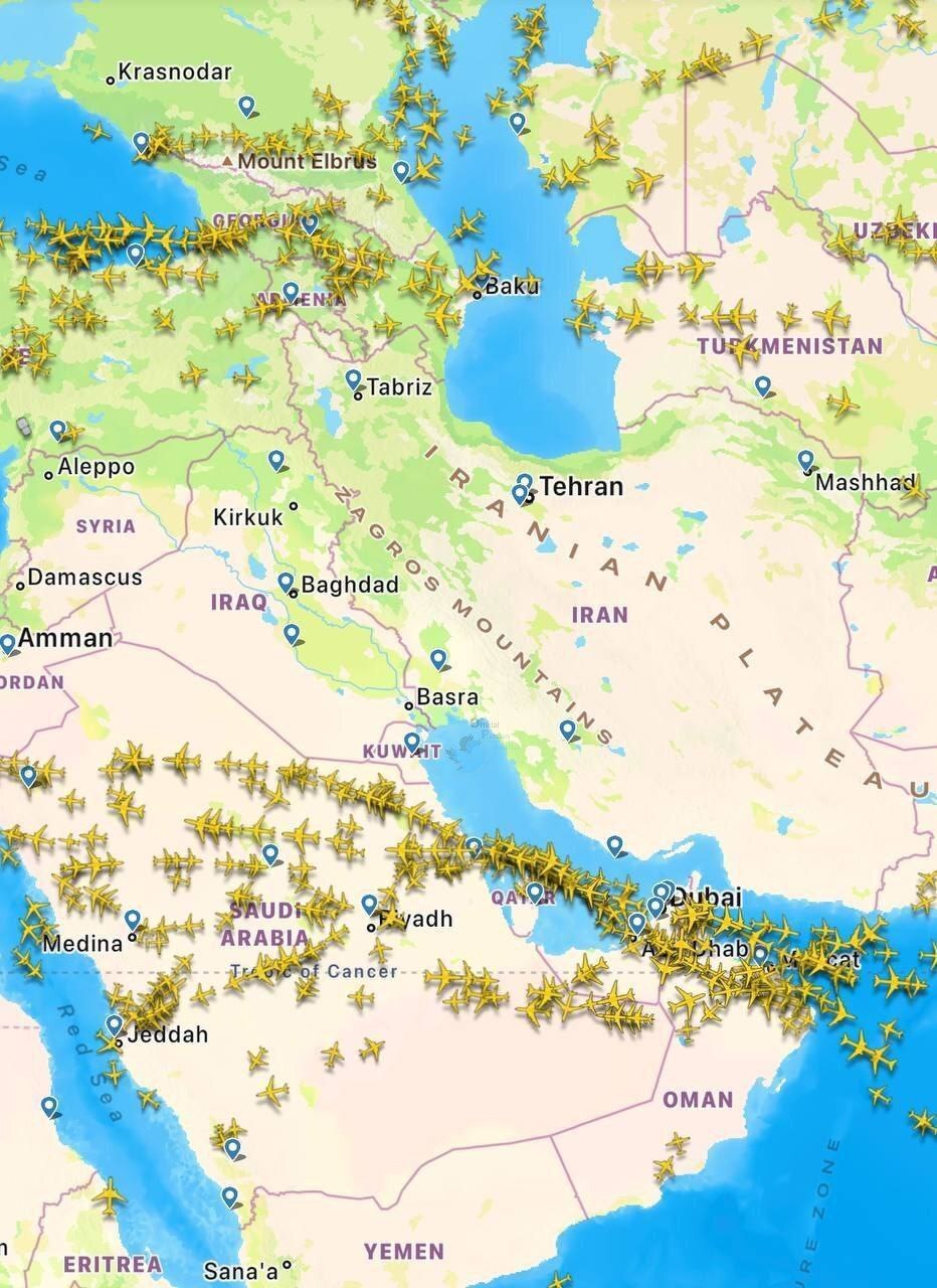 وضعیت پرواز‌ها در ایران و کشور‌های منطقه