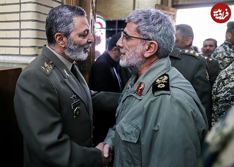 سردار قاآنی در مراسم ترحیم مادر امیر موسوی