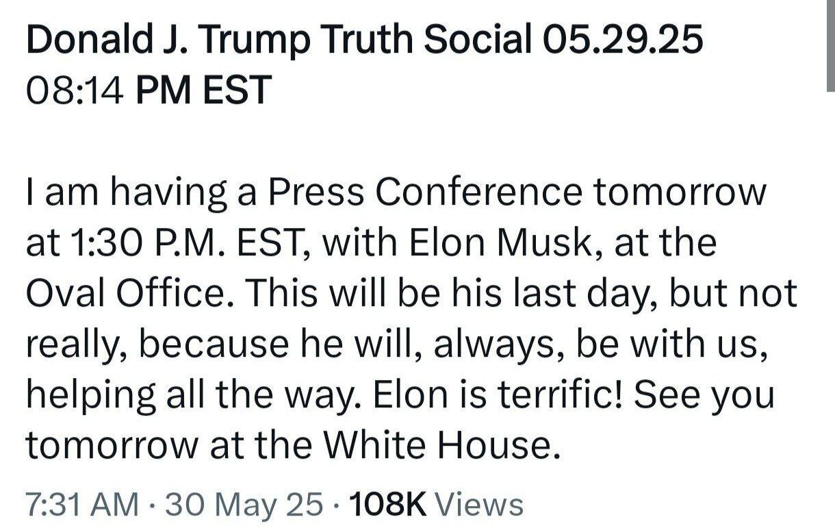 پیام ترامپ به ایلان ماسک