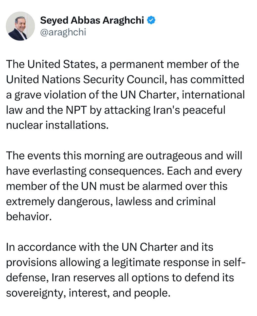 توییت عراقچی توییت عراقچی