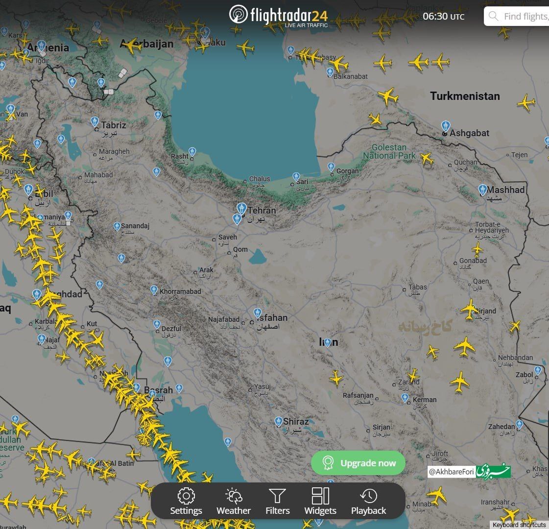 وضعیت فعلی پروازی آسمان ایران