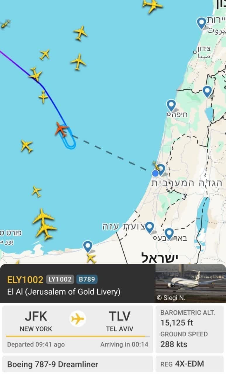 سرگردانی هواپیماهای اسرائیلی بعد از حمله ایران