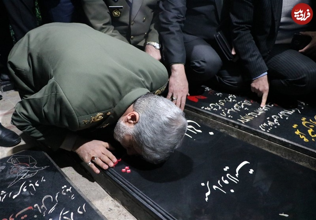 امیر حاتمی سر مزار سردار سلیمانی