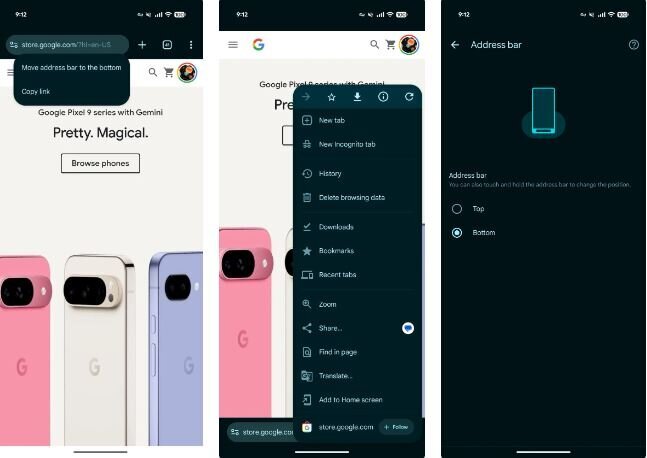 تغییر ظاهری گوگل کروم در اندروید