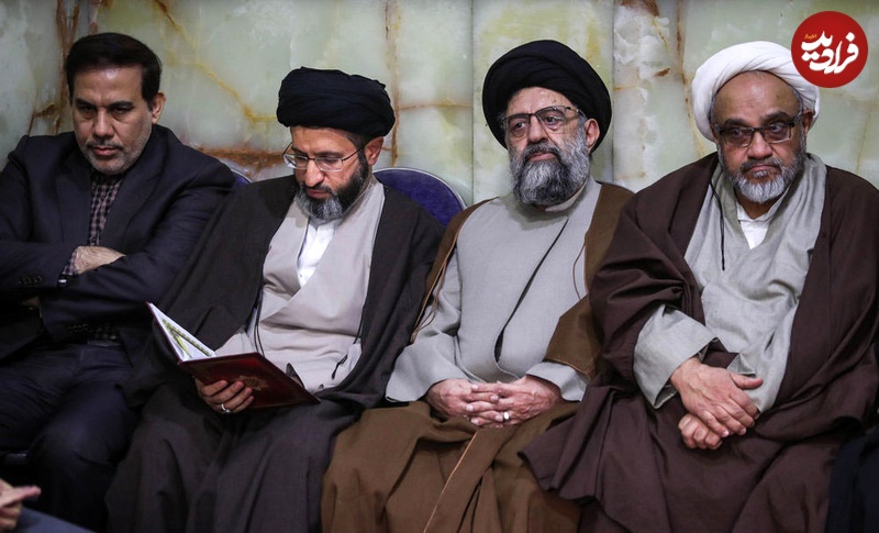 مسعود خامنه‌ای در مراسم ترحیم آیت‌الله شاهرودی