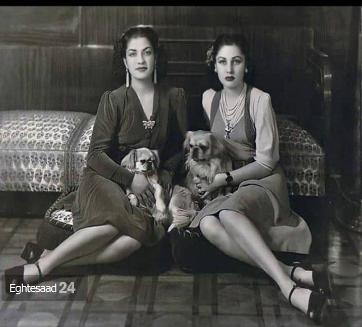 ژست عجیب فوزیه و اشرف پهلوی