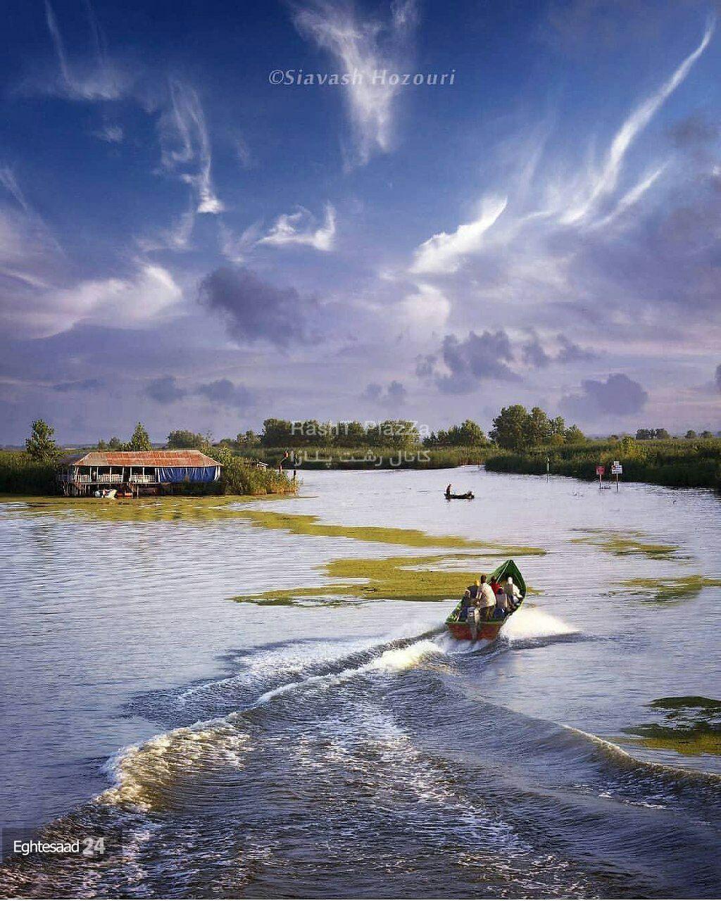 نمایی زیبا از بزرگترین تالاب آب شیرین دنیا مرداب انزلی